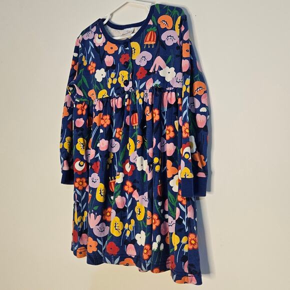 Hanna Andersson Blue Floral pattern dress size 110 US 5 - Picture 4 of 6